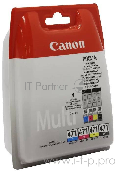 Расходные материалы Canon CLI-471C/M/Y/Bk 0401C004 Картридж для PIXMA PIXMA MG5740/MG6840/MG7740, многоцветный