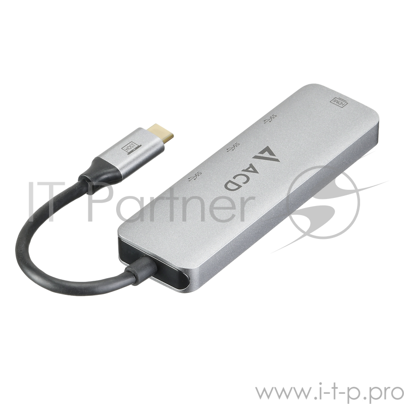 Fusion C104 Адаптер 4-в-1 USB-C в 3xUSB3.0/HDMI (ACD-C104-UAL) RTL {50}