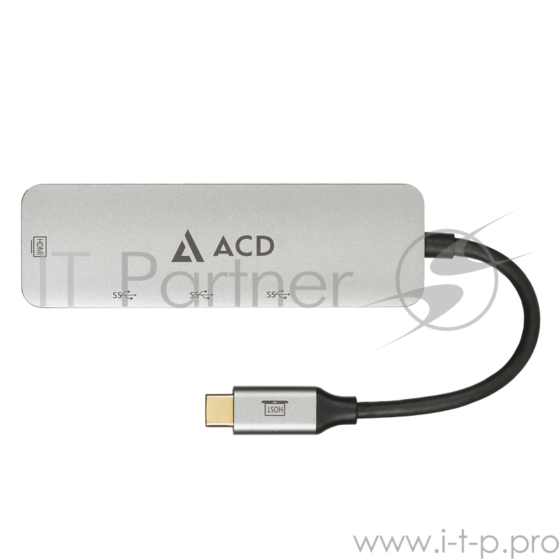 Fusion C104 Адаптер 4-в-1 USB-C в 3xUSB3.0/HDMI (ACD-C104-UAL) RTL {50}