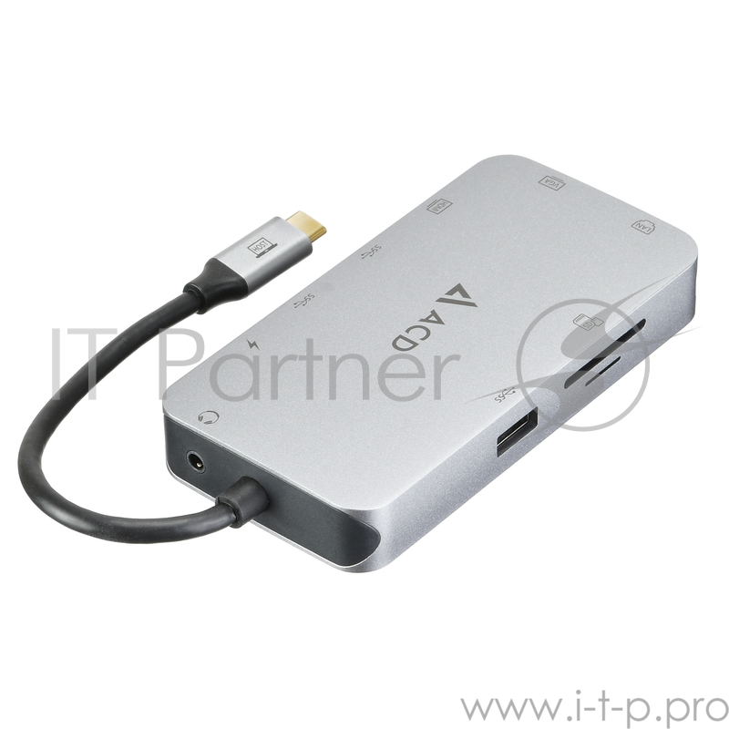 Fusion С110 Адаптер 10-в-1 UCB-C в 3xUSB3.0/HDMI/VGA/LAN/SD/mSD/A (ACD-C110-PAL) RTL {50}