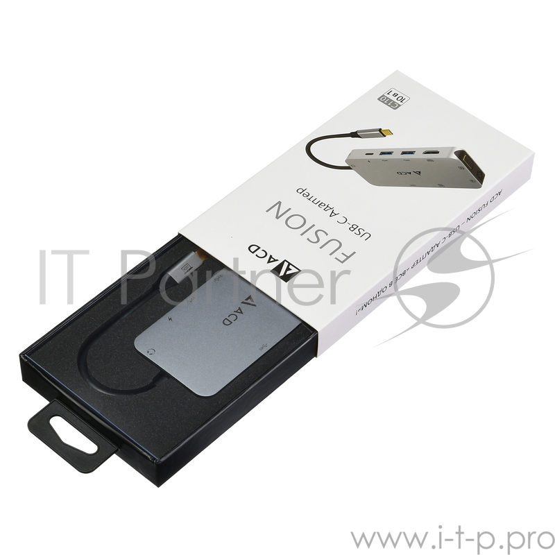 Fusion С110 Адаптер 10-в-1 UCB-C в 3xUSB3.0/HDMI/VGA/LAN/SD/mSD/A (ACD-C110-PAL) RTL {50}