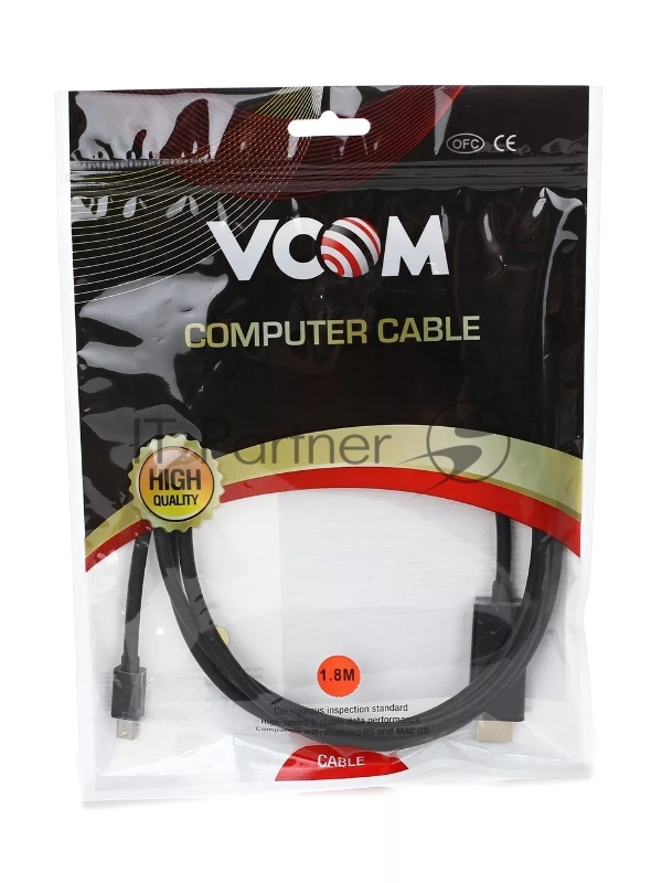 Переходник VCOM CG695-B Кабель-переходник Mini DisplayPort M = HDMI M 1.8m