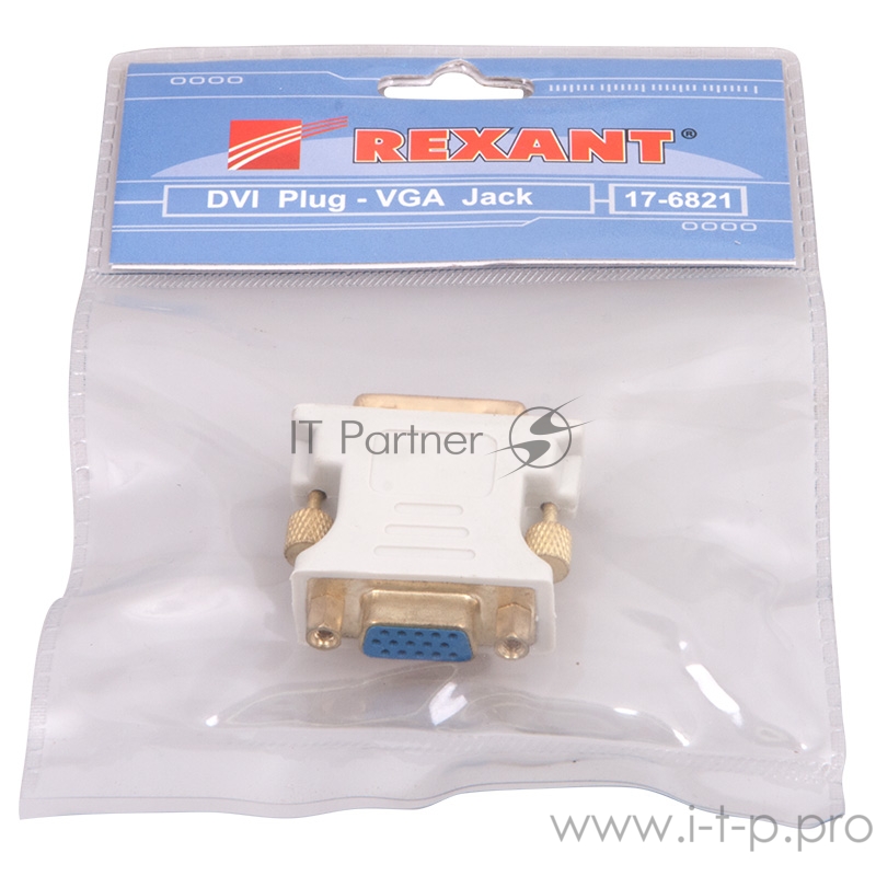 Переходник Rexant (17-6821) ПЕРЕХОДНИК шт.DVI - гн.VGA GOLD