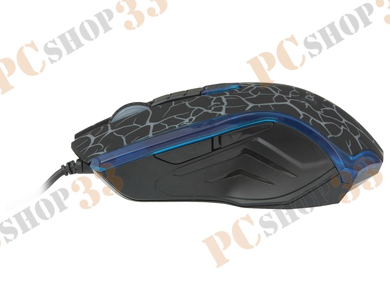 Оптическая мышь Delux M556, 5кн.+скр., черно-синий, с рисунком (USB)