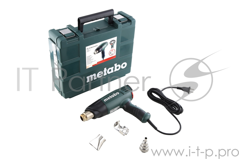Фены Metabo HE 23-650 Фен строительный 602365500 { 2300 вт,дисплей,кейс,2 насадки, вес 2.2 кг }