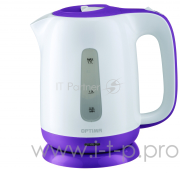 Чайник электрический OPTIMA EK-1705GV (1,7л, пласт. корп., 2200Вт) (Белый/фиолетовый)