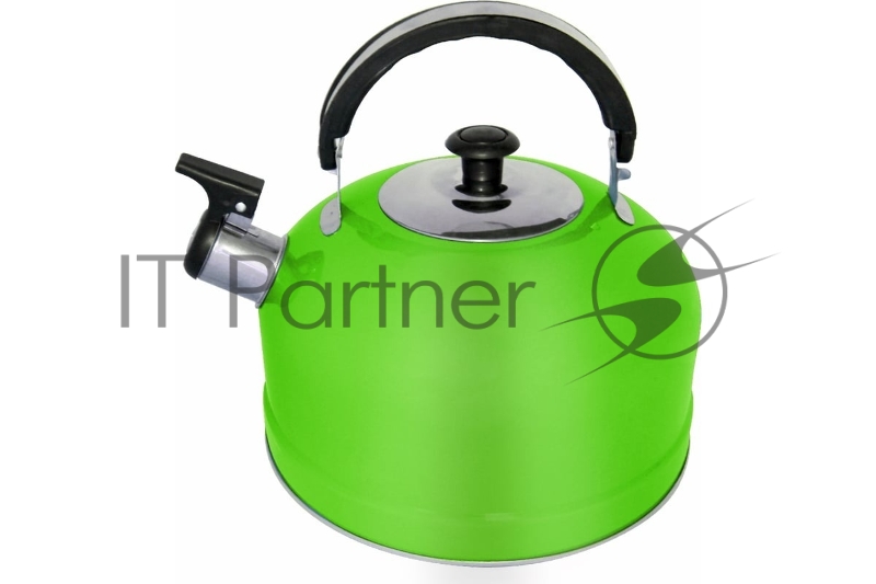 Чайник для плиты IRIT IRH-413 со свистком зеленый, нержавейка объем 2,5л (в уп. 24шт)