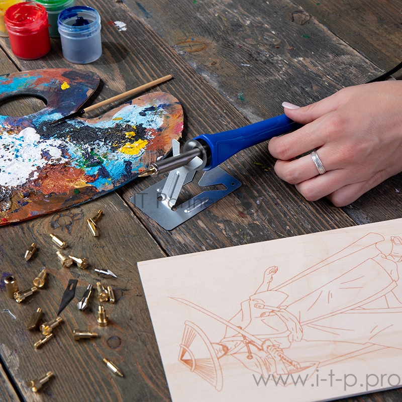 REXANT Набор паяльник-выжигатель /19 насадок/ ПРОФИ 220V/30 Вт /ZD-972A/ 12-0183-1