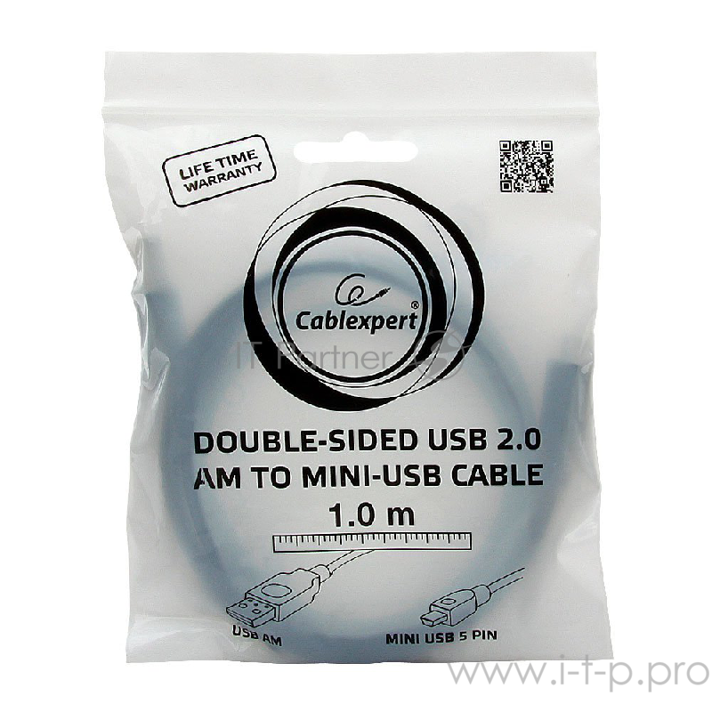 Кабель Gembird/Cablexpert CC-5PUSB2D-1M Кабель USB 2.0 , мультиразъем USB, AM/miniB 5P, 1м, пакет