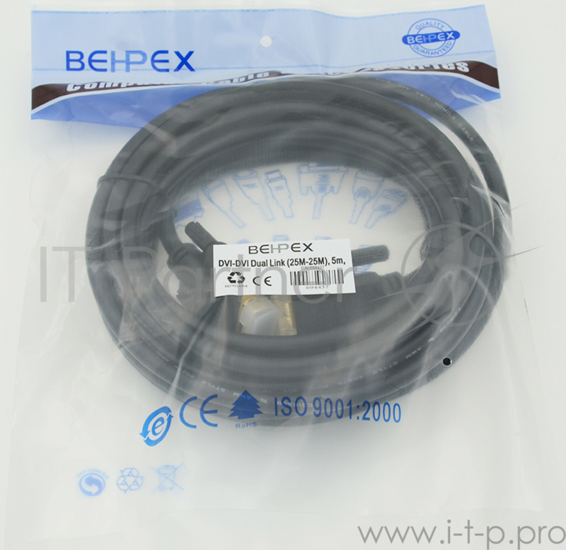 Кабель DVI-D Dual Link (m) DVI-D Dual Link (m) 5м феррит.кольца черный