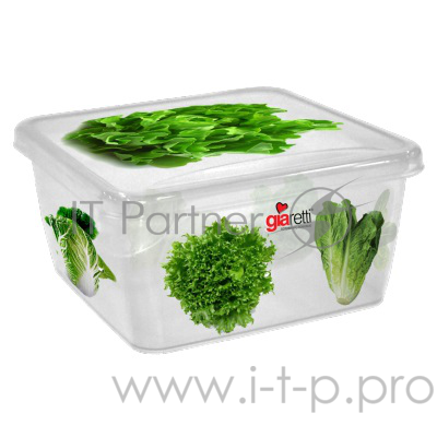Емкость для продуктов Giaretti GR1064СЛТ Браво Салат, квадратная 0,45 л (в уп. 60 шт)