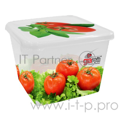 Емкость для продуктов Giaretti GR1065ОВЩ Браво Овощи, квадратная 0,75 л (в уп. 50 шт)