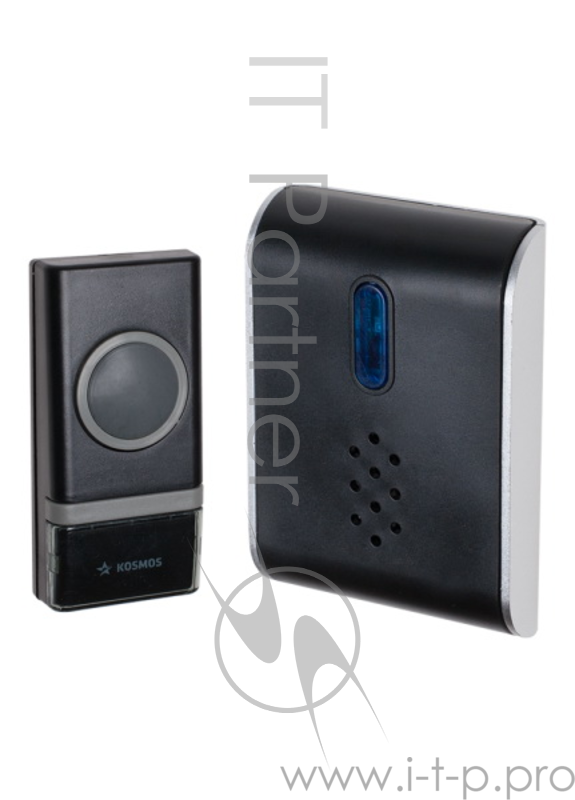 Звонок беспроводной КОСМОС KOC_AG512C 25 мелодий, 150м, черный