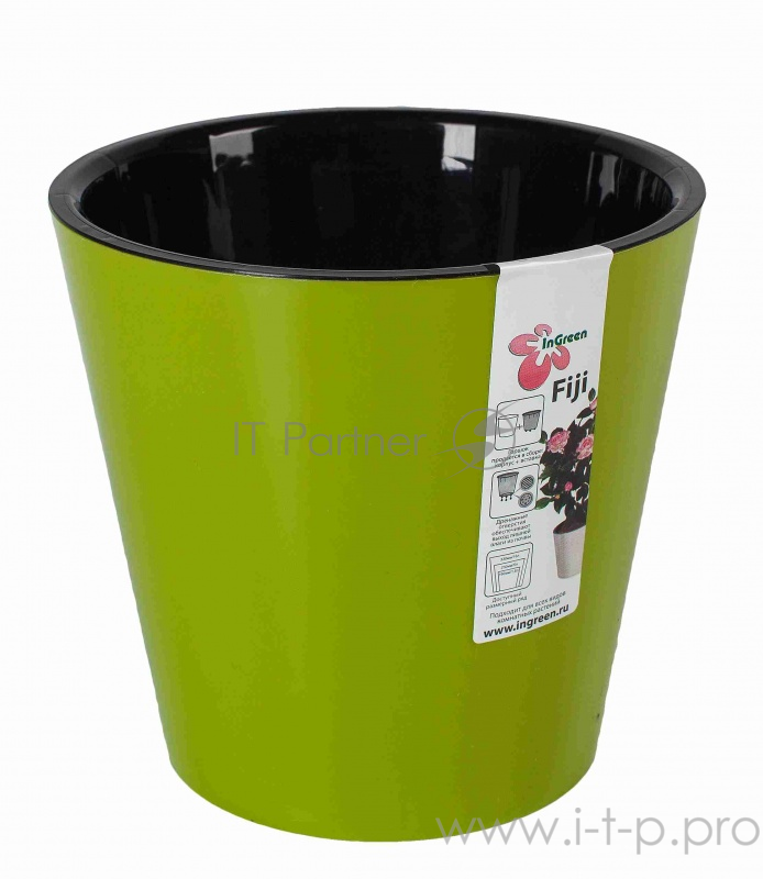 Горшок для цветов INGREEN ING1557СЛ Фиджи D 330 мм/16 л на колесиках салатовый
