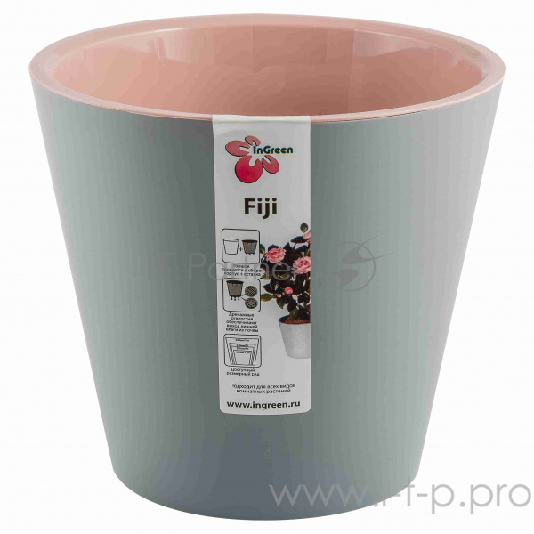 Горшок для цветов INGREEN ING1555ПЕП Фиджи D 230 мм/5 л Пепельный