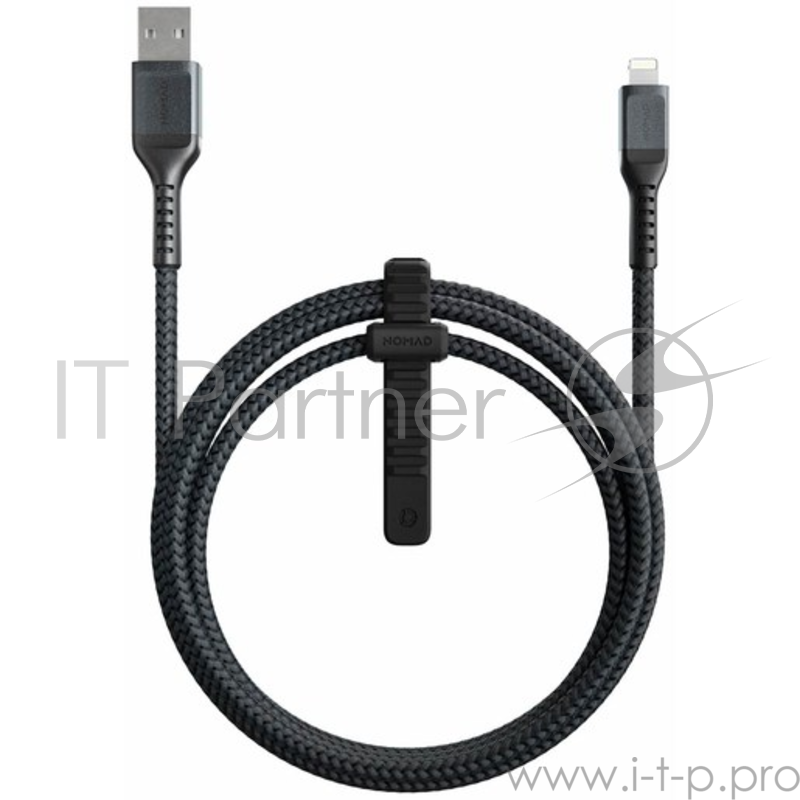 Кабель Nomad Lightning to USB, материал кевлар, длина 1,5 м. Цвет чёрный.