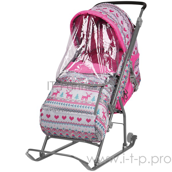 Санки детские НИКА Умка 3 У3/3 вязанный розовый