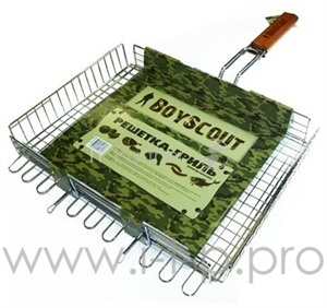 Решетка-гриль BOYSCOUT 61303 универсальная с АНТИПРИГАРНЫМ покрытием 62(+5)x30x25x5,5cм / 8