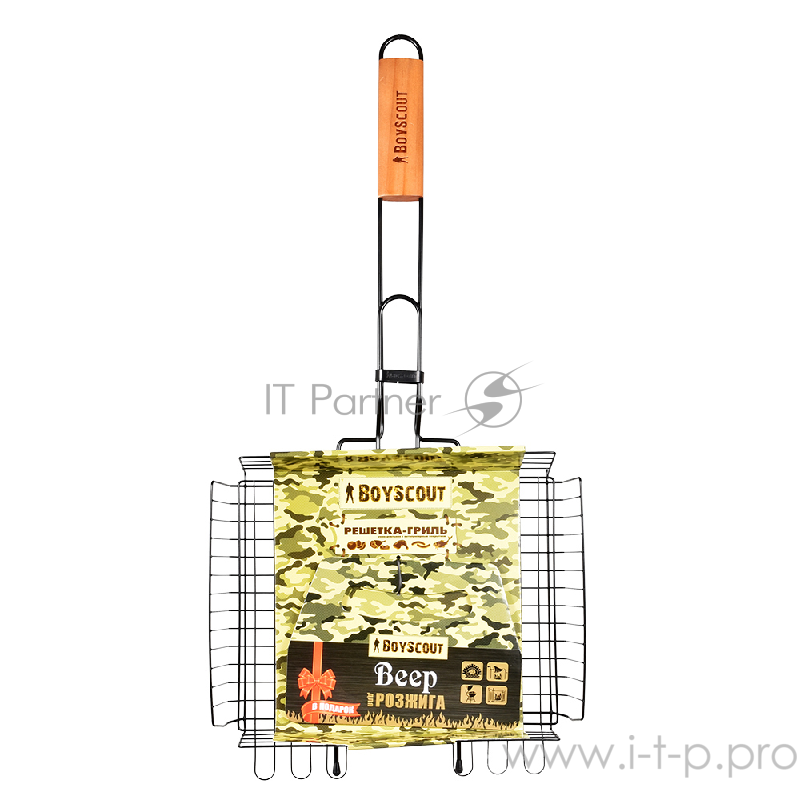 Решетка-гриль BOYSCOUT 61303 универсальная с АНТИПРИГАРНЫМ покрытием 62(+5)x30x25x5,5cм / 8