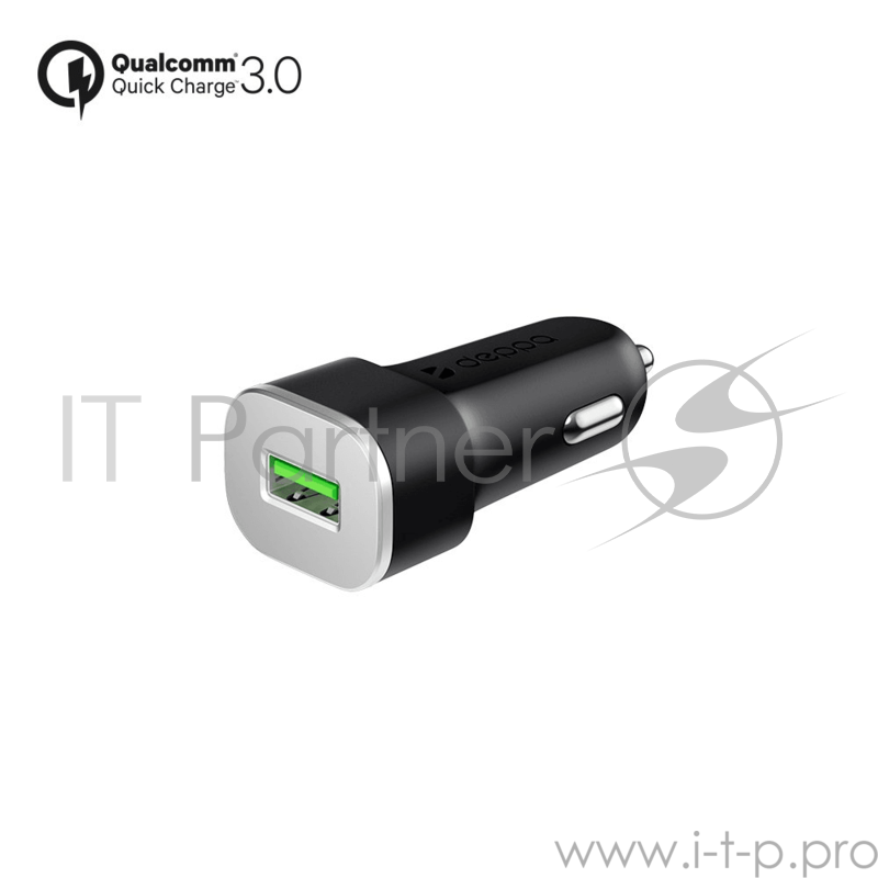 Зарядное устройство Deppa АЗУ USB QC 3.0, черный, Deppa