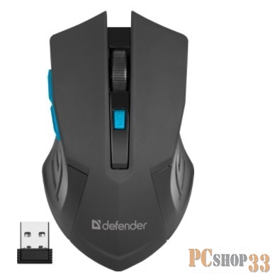 Мышь Defender Accura MM-275 синий 52275 {Беспроводная оптическая мышь, 6 кнопок, 800-1600 dpi}
