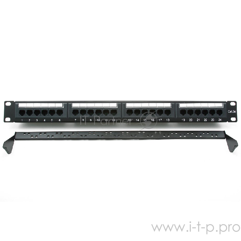 Монтажное оборудование Gembird Коммутационная панель Cablexpert с задним организатором, 24 порта категории 5E, размер 19''(NPP-C524CM-001)