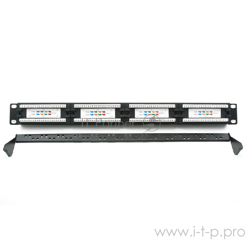 Монтажное оборудование Gembird Коммутационная панель Cablexpert с задним организатором, 24 порта категории 5E, размер 19''(NPP-C524CM-001)