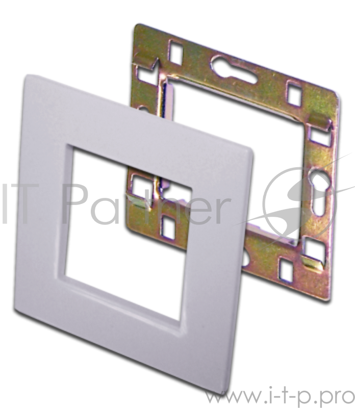 Рамка 1-постовая 45х45, с суппортом, белая