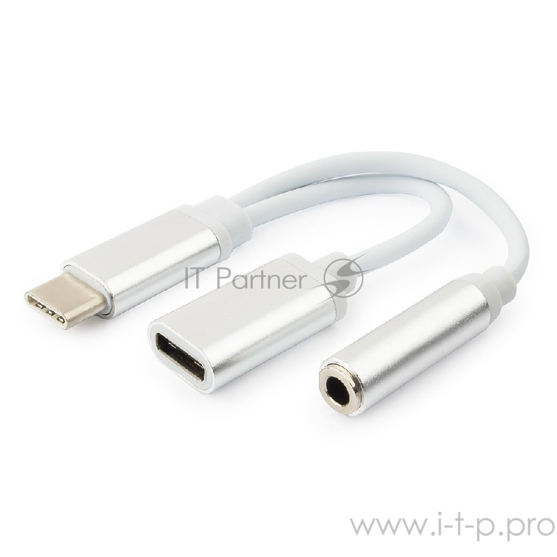 Переходник Cablexpert Переходник USB, USB Type-C/Jack3.5 F+ Type-C F, блистер (CCA-UC3.5F-02-W)