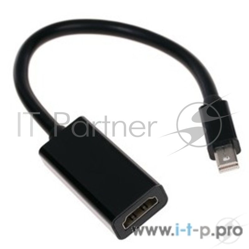 Переходник Cablexpert Переходник miniDisplayPort - HDMI, 20M/19F, кабель 15см, черный, пакет (A-mDPM-HDMIF-02)