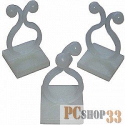 Монтажное оборудование Hyperline HW-8ABC Самоклеящийся кабельный зажим д.16мм , площадка 20 x 20мм (100 шт)