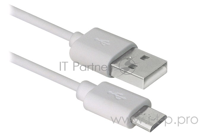 Кабель Defender USB кабель USB08-10BH USB2.0 белый, AM-MicroBM, 3м (87468)