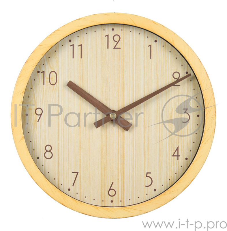Часы настенные овые Бюрократ Wood WALLC-R60P бежевый