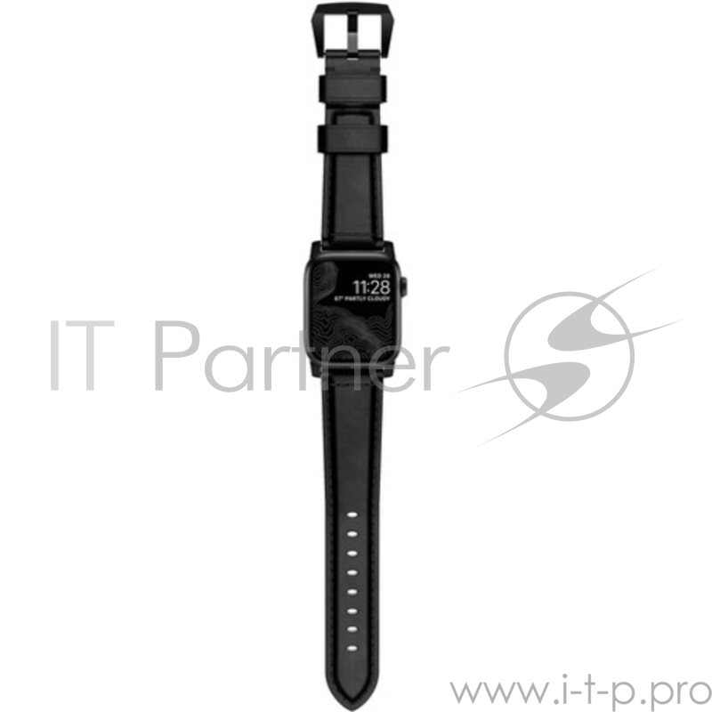 Ремешок Nomad Traditional Strap Shell Cordovan для Apple Watch 44mm/42mm. Материал кожа натуральная. Цвет ремешок черный, застежка черный.
