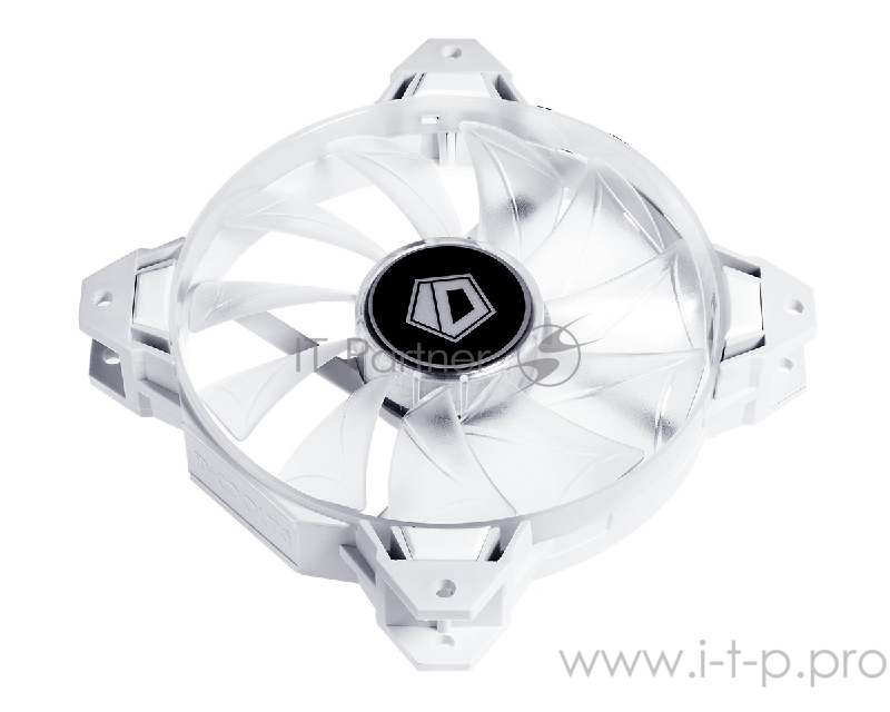 Вентилятор ID-COOLING SF-12025-RGB TRIO-SNOW (3 in 1) 120x120x25мм (20шт./кор, Пульт управления, PWM, Low Noise, резиновые углы, RGB, 700-1800об/мин, белый) BOX