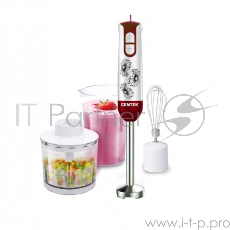 Блендерный набор Centek CT-1336 Flower бело-красный (в уп. 6 шт)