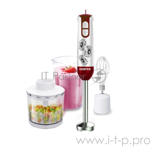 Блендерный набор Centek CT-1336 Flower бело-красный (в уп. 6 шт)