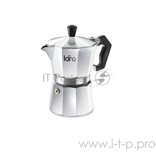 Кофеварка LARA 300мл LR06-72 (6х50 мл), для молотого кофе, алюм. корпус, итал. дизайн