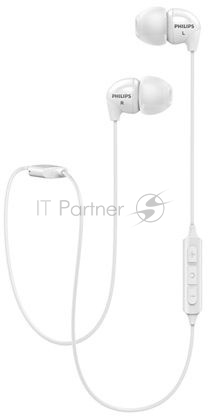 Гарнитура Bluetooth PHILIPS SHB3595WT/10 / Микрофон / Bluetooth 4.2 / Вкладыши / Вакуумные / Время работы 6 ч. / Излучатель 8.6 мм. / Белый