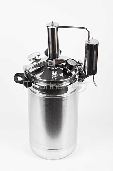 Автоклав-стерилизатор Домашний погребок 2в1, 22л нерж, манометр, термометр, клапан сброса изб. давления+надстройка Классик-Аромат для самогоноварения+ Для семьи