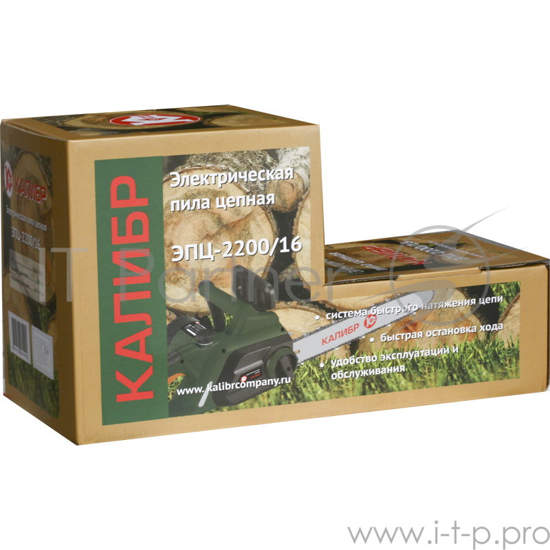 Пила цепная КАЛИБР ЭПЦ-2200/16 2.2кВт шина 16 цепь 3/8-1.3-56z