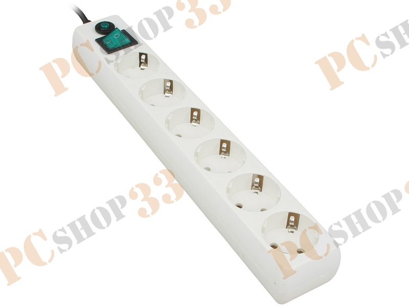 Сетевой фильтр на 6 розеток Гарнизон EHW-0, белый (0.5м) тип IEC C14