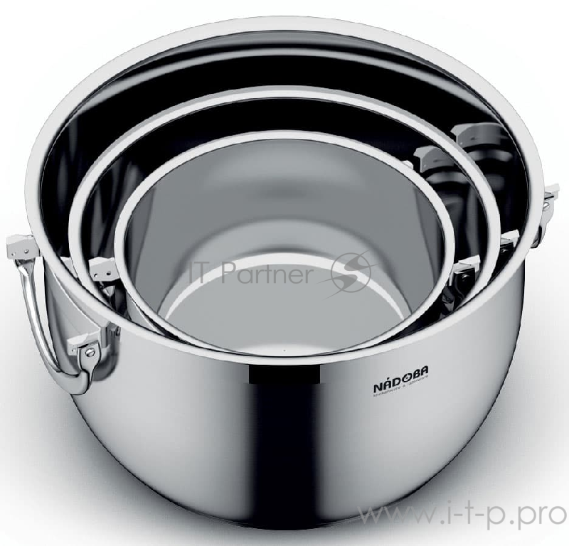 Набор кастрюль со стеклянными крыш-ками, 4 пр., NADOBA, серия MARUSKA