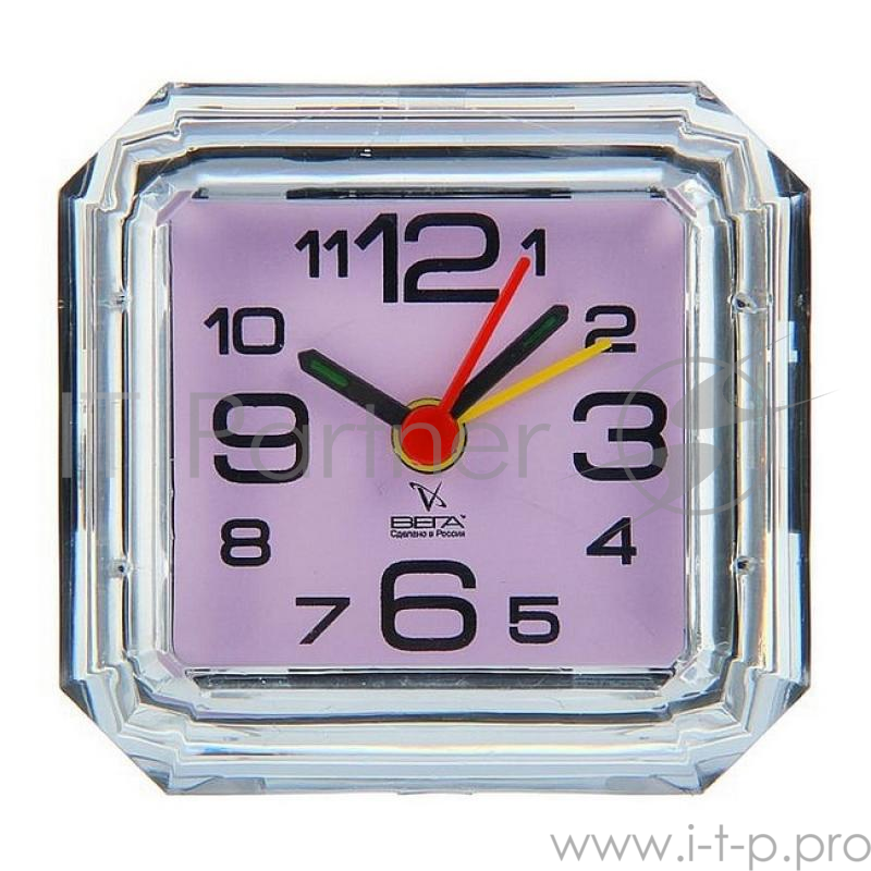 Будильник ВЕГА Б2-058 (фиолетовый)