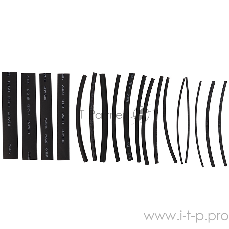Rexant 29-0105 Набор термоусадочных трубок 10 см №5 черные (СТАНДАРТ)