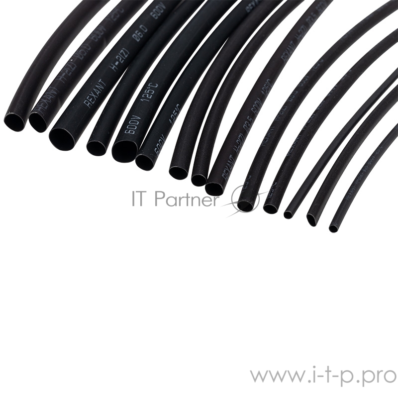 Rexant 29-0105 Набор термоусадочных трубок 10 см №5 черные (СТАНДАРТ)