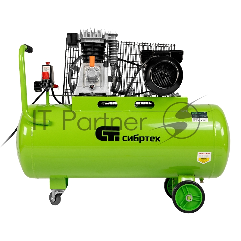 СИБРТЕХ Компрессор воздушный КР-2200/100, 2,2 кВт, 350 л/мин, 100 л, 58042
