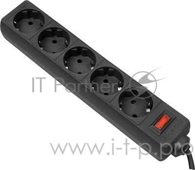 Сетевой фильтр на 5 розеток Defender ES 5 99486, черный (5.0м)