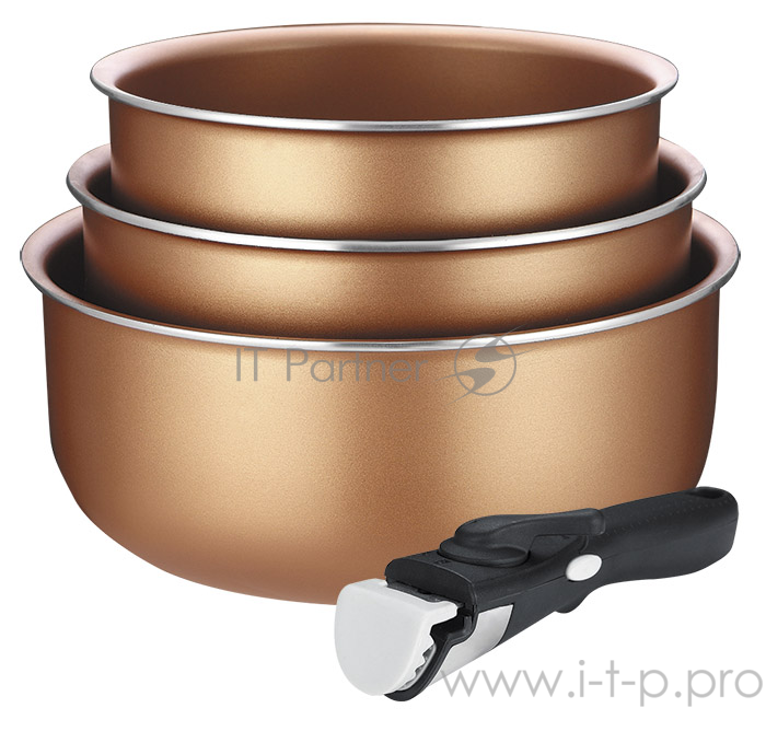 Набор посуды Galaxy GL 9520 с антиприг. покрытием 4 предмета: ковш 1,4л, ковш 2л, ковш 2,8л, съемная ручка термоаккумулирующее дно (4шт)