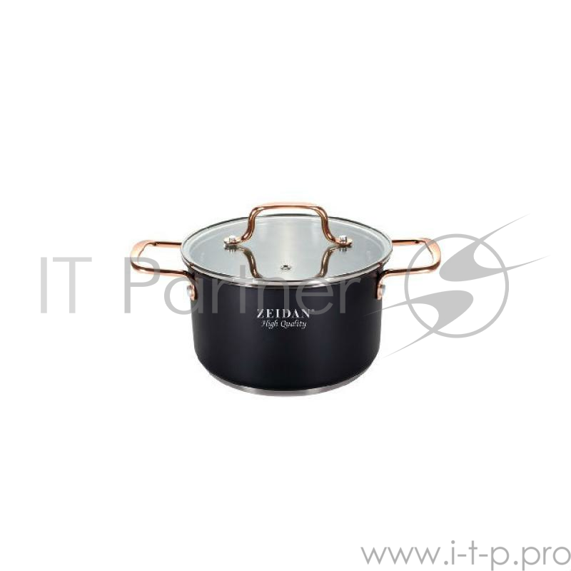 ZEIDAN, Z-50327, Кастрюля с/кр 2,1л Кастрюля со стеклянной крышкой - 2.1 л (16 см), нержавеющая сталь, шкала литража, матовая полировка внутри, ВНЕШНЕЕ ПОКРЫТИЕ - АНТИПРИГАРНОЕ ЦВЕТНОЕ ПОКРЫТИЕ, крышки - стекло, РУЧКИ